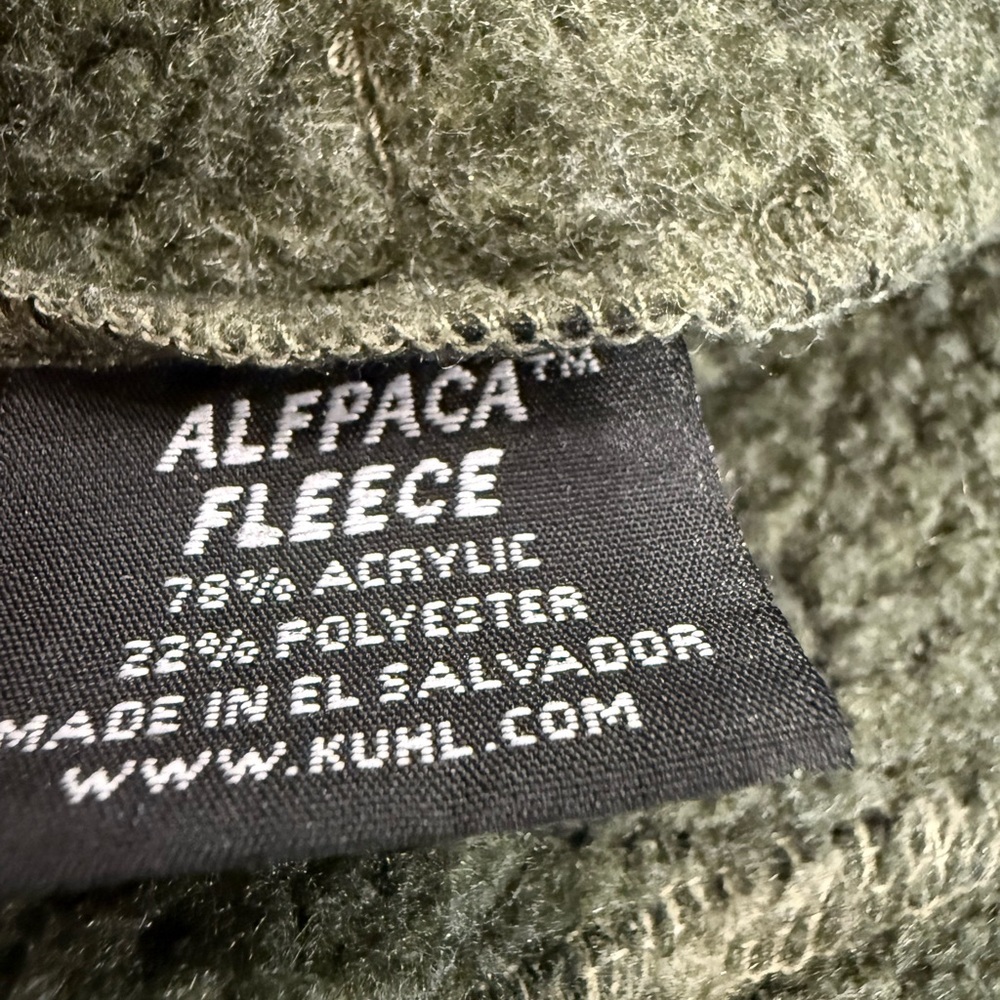 Kuhl Alpaca Fleece Zip Jacket Small Forest Green Thumb Holes - Picture 8 of 10